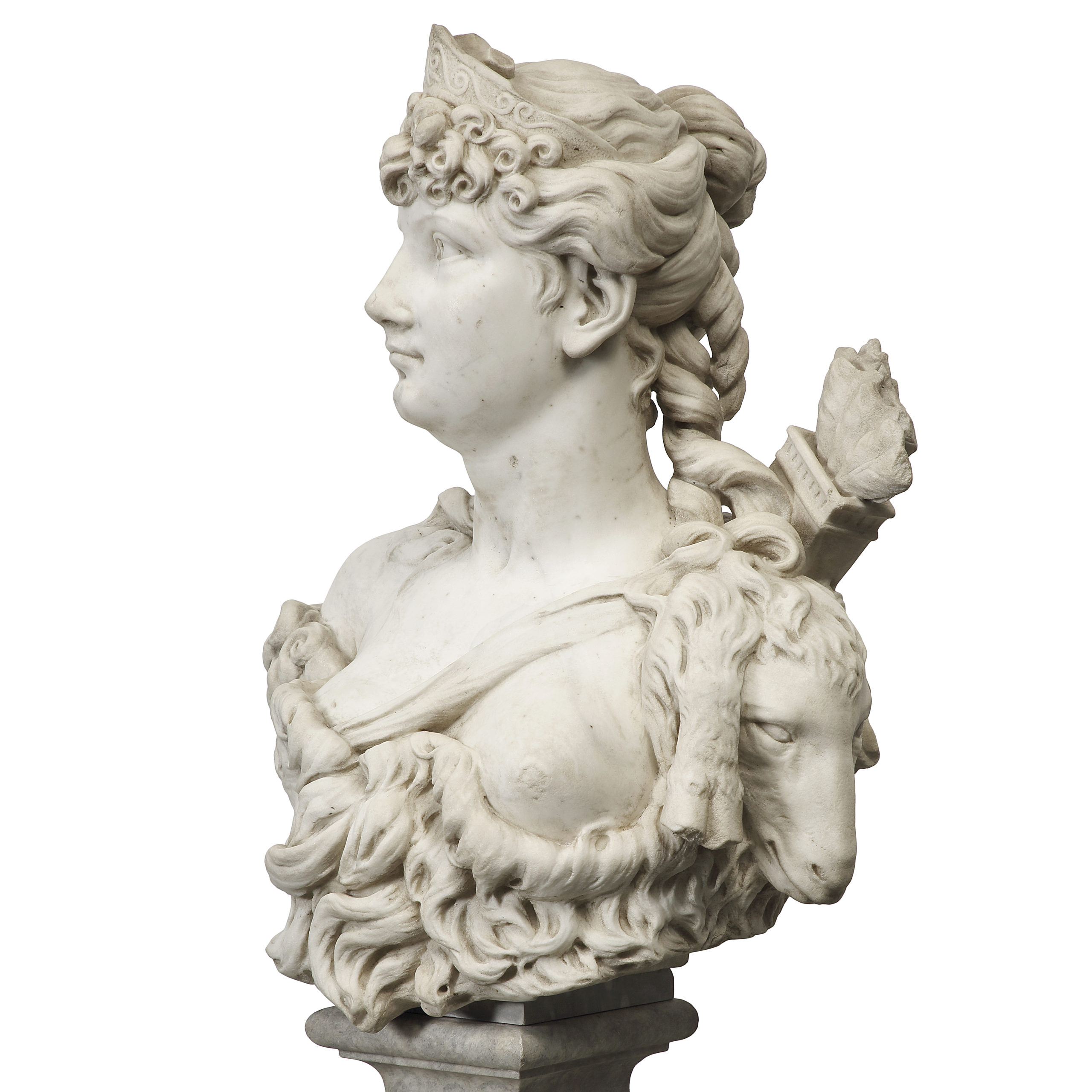 Buste en marbre, Italie début 19e siècle